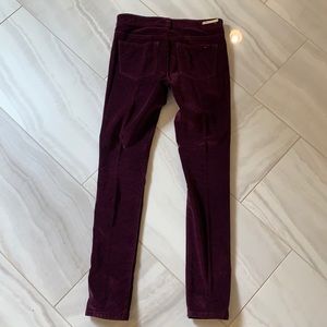 Size 25 burgundy velvet Pilcro Anthropologie jeans like New